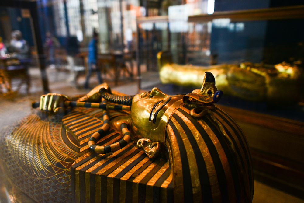 el sarcófago de oro del rey Tut ankh Amón